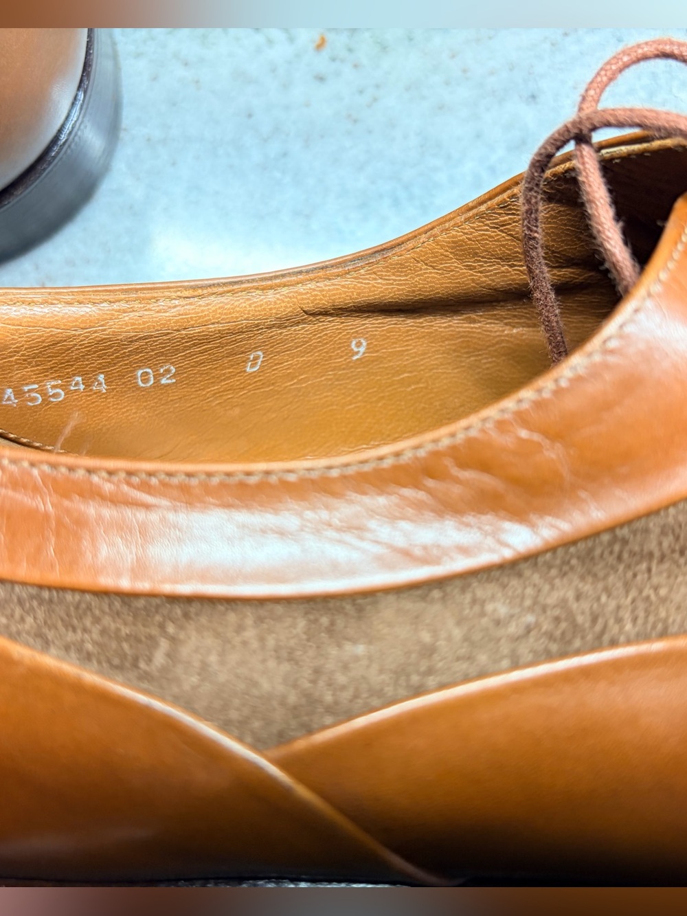 Santoni Handmade Italy Brown Leather & Suede Wingtip Oxfords UK 9 US 10 Rare - Picture 10 of 11